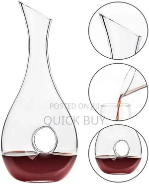 Hand-Blown, Lead-Free Crystal Glass Wine Decanter