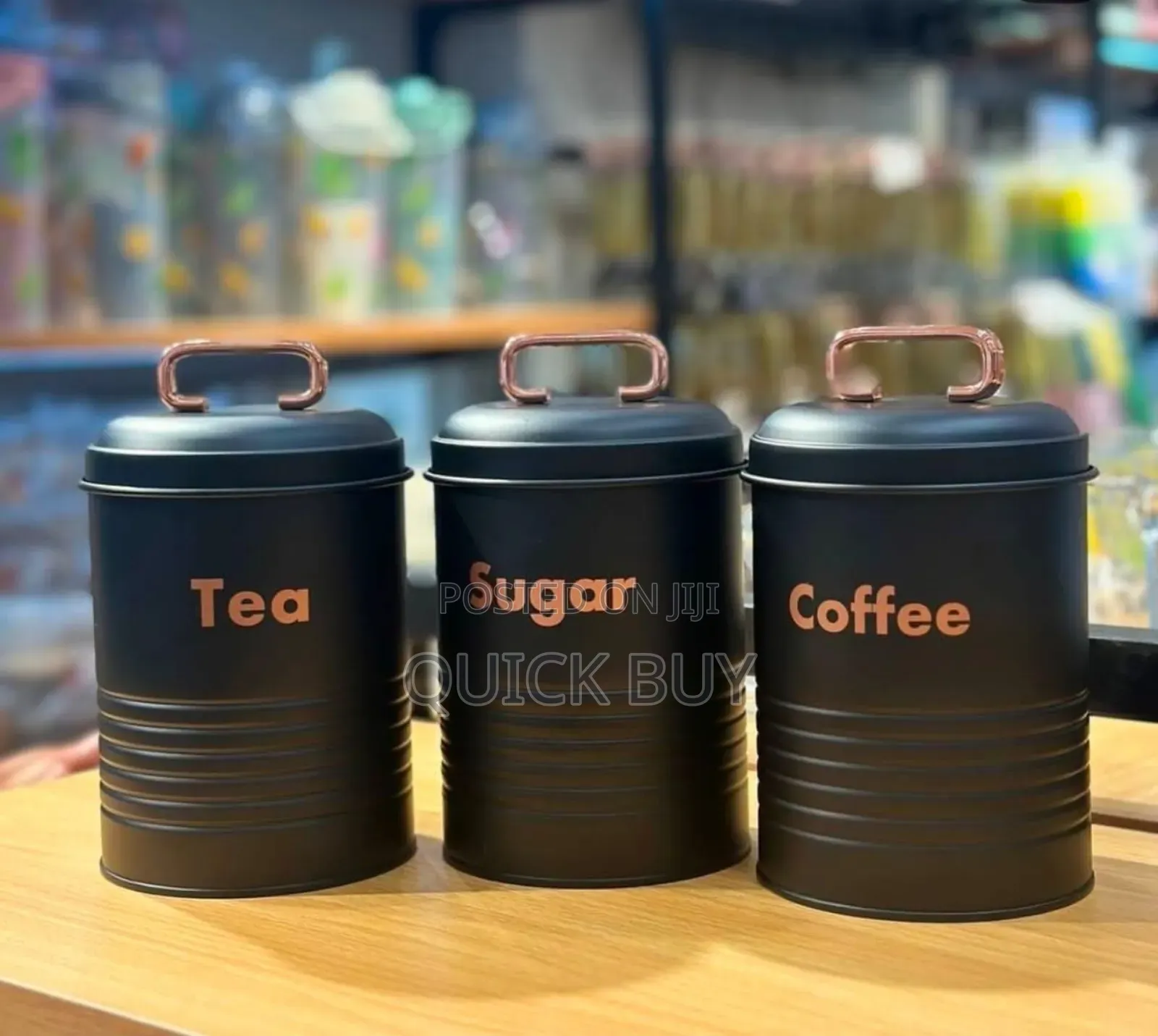 3pcs Kitchen Metallic Storage Canisters