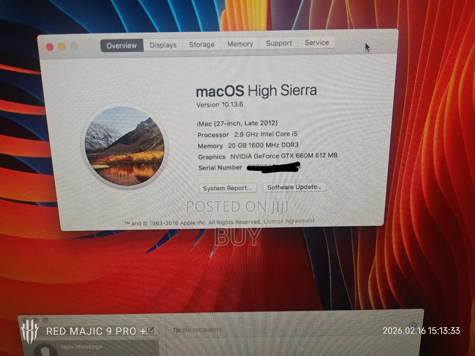 Desktop Computer Apple iMac Pro 20GB Intel Core i5 SSHD+SSD 1T
