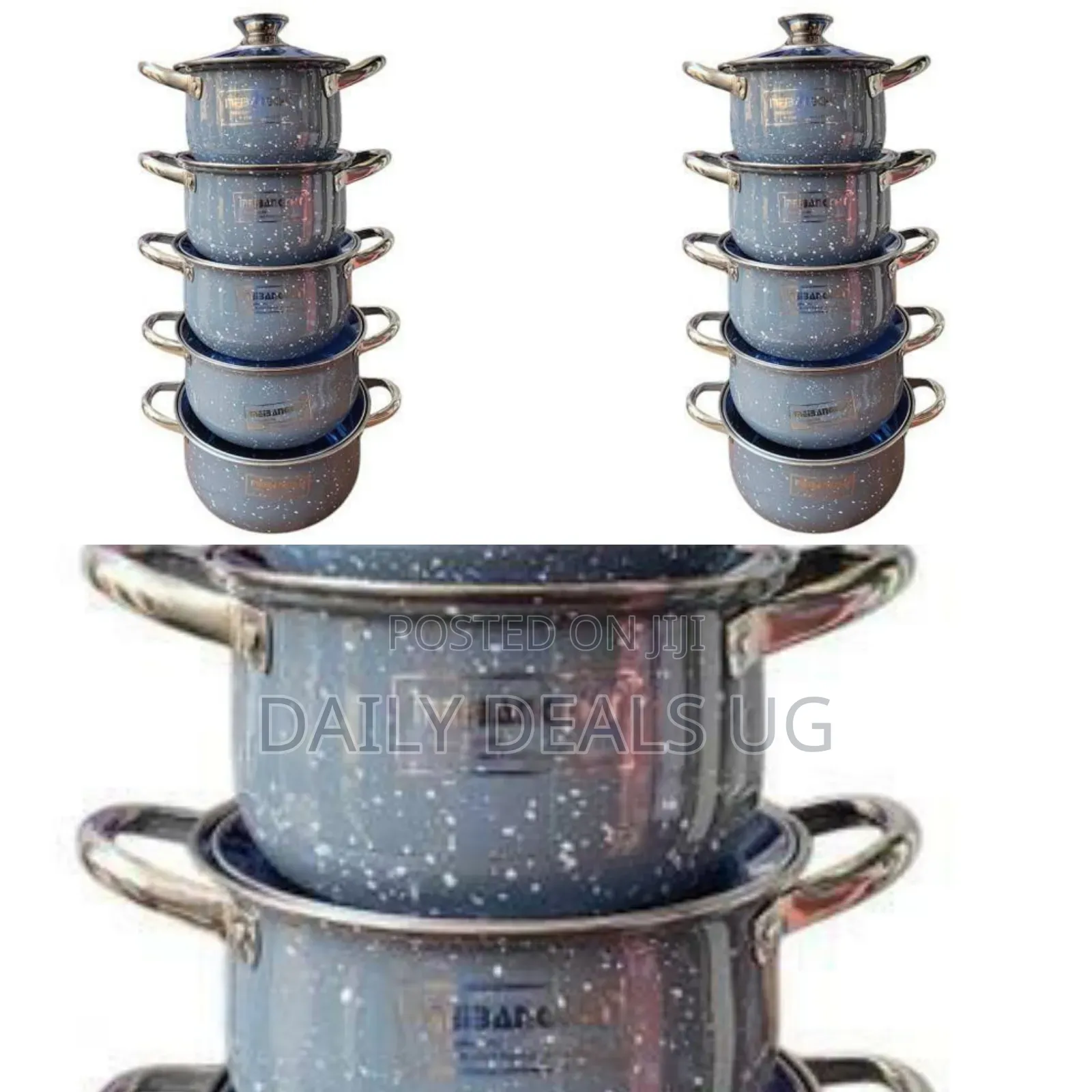 5 Pieces Set of Stainless Steel Food Serving Dishes - Multicolor