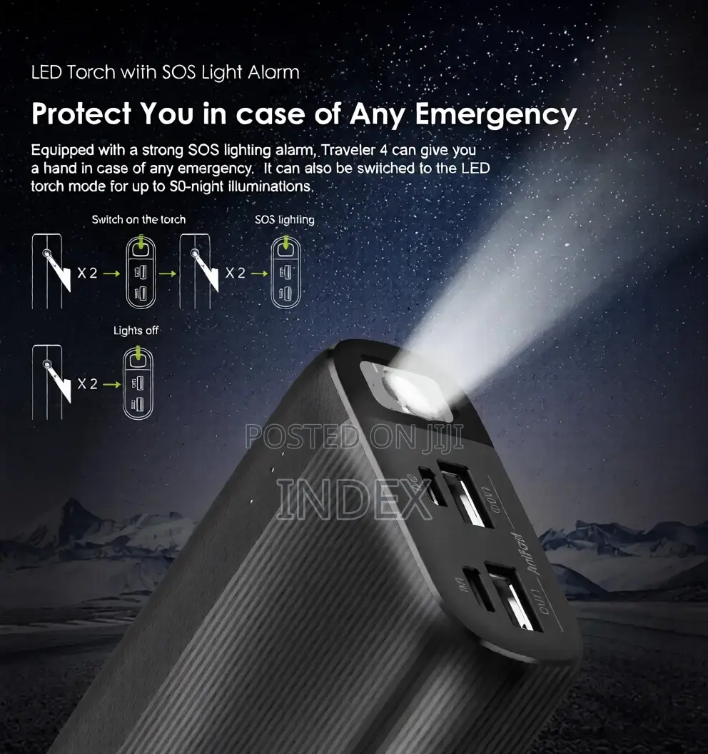 Oraimo ​ Opb-P400q Power Bank 40000mah Fast Charging - Black