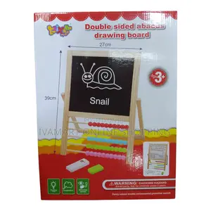 Wooden Double Sided Abacus Drawing Board for Kids - Size 39 × 27 Cm