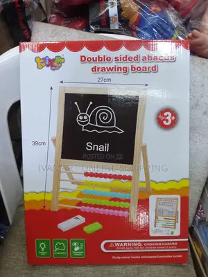 Wooden Double Sided Abacus Drawing Board for Kids - Size 39 × 27 Cm