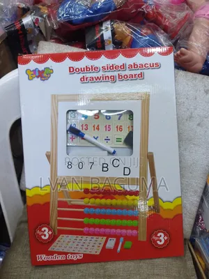 Wooden Double Sided Abacus Drawing Board for Kids - Size 39 × 27 Cm