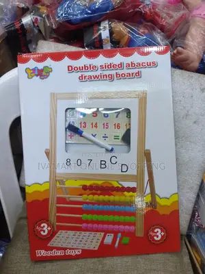 Wooden Double Sided Abacus Drawing Board for Kids - Size 39 × 27 Cm