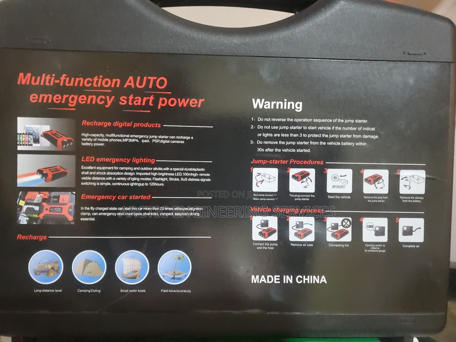 24v Truck, Lorry, Diesel Car 4 In 1 Jumper, Pressure Power Bank
