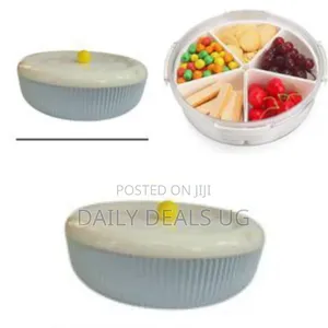 Multi-Section Serving Storage Container With Decorative Lid