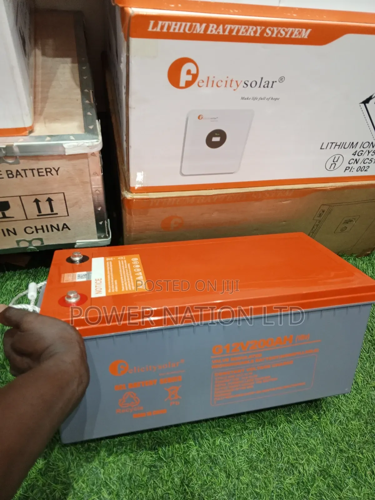 200ah Felicity Gel Battery White and Orange Box