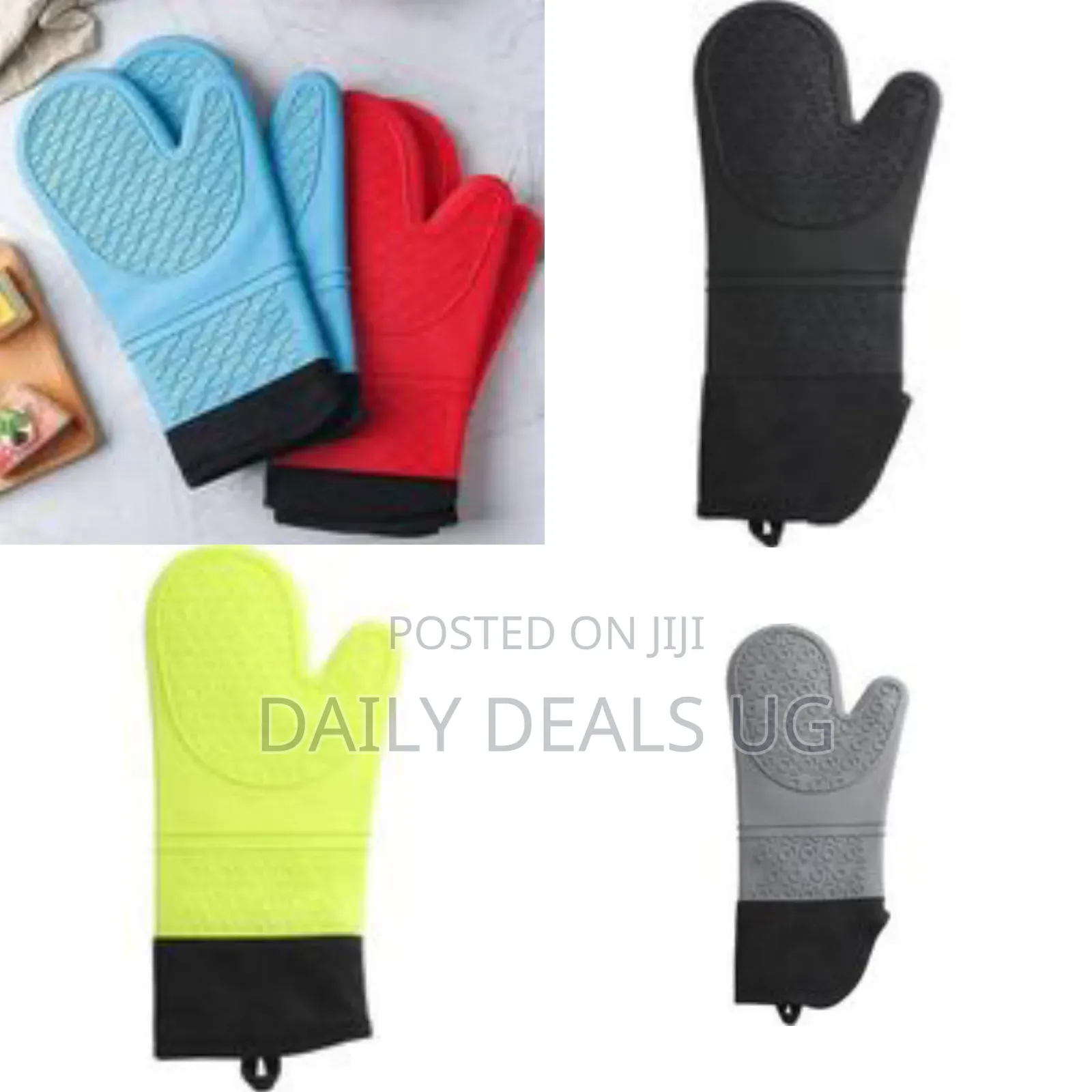 Insulated Silicone and Fabric Oven Mitt - Multicolor