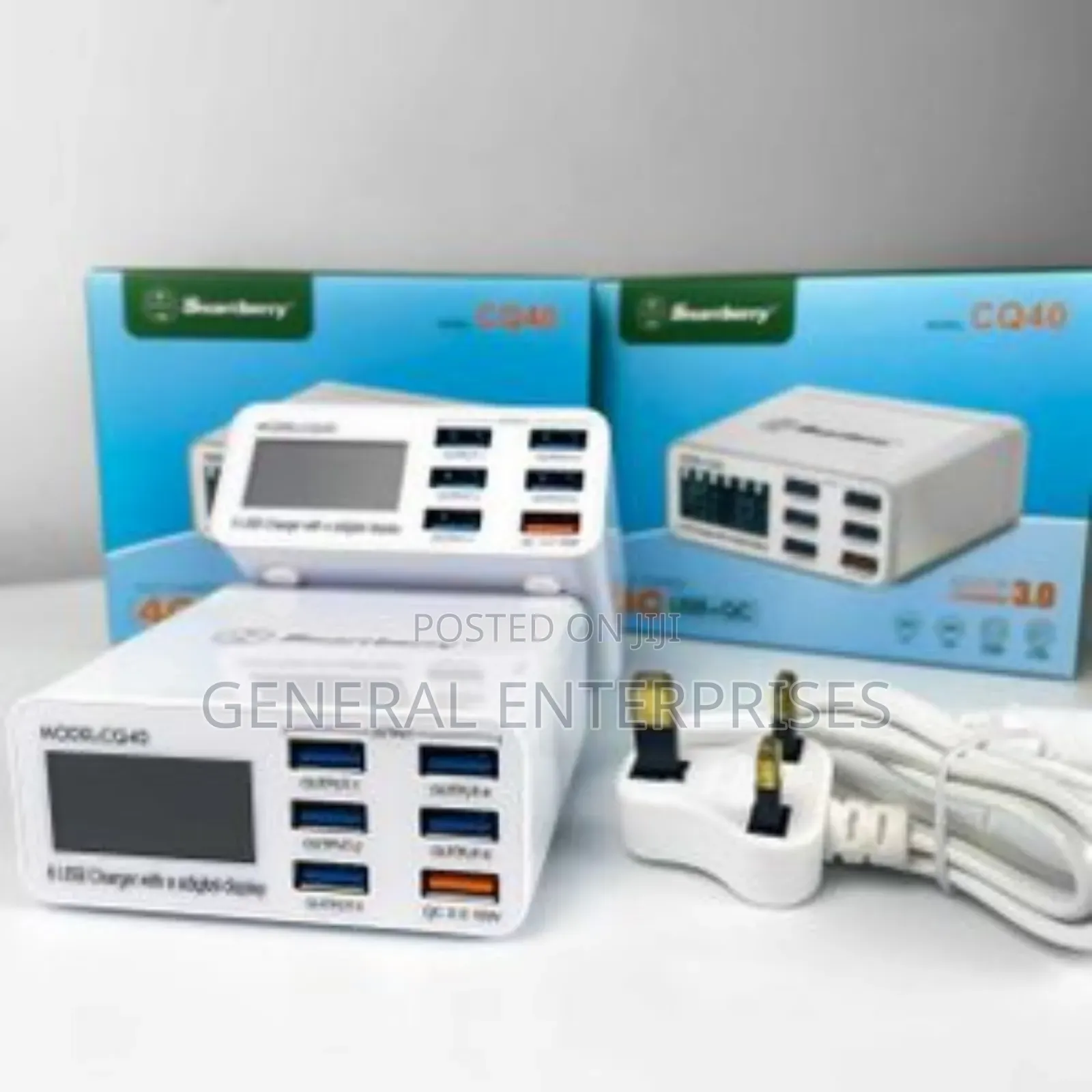 Smartberry Cq40 6-Port Usb Fast Charger With a Digital Display.