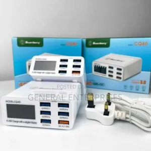 Smartberry Cq40 6-Port Usb Fast Charger With a Digital Display.
