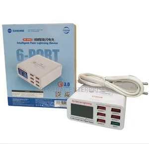 Smartberry Cq40 6-Port Usb Fast Charger With a Digital Display.