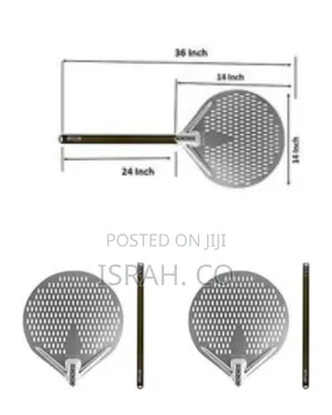 Professional Perforated Pizza Peel With Long Handle - Multicolor