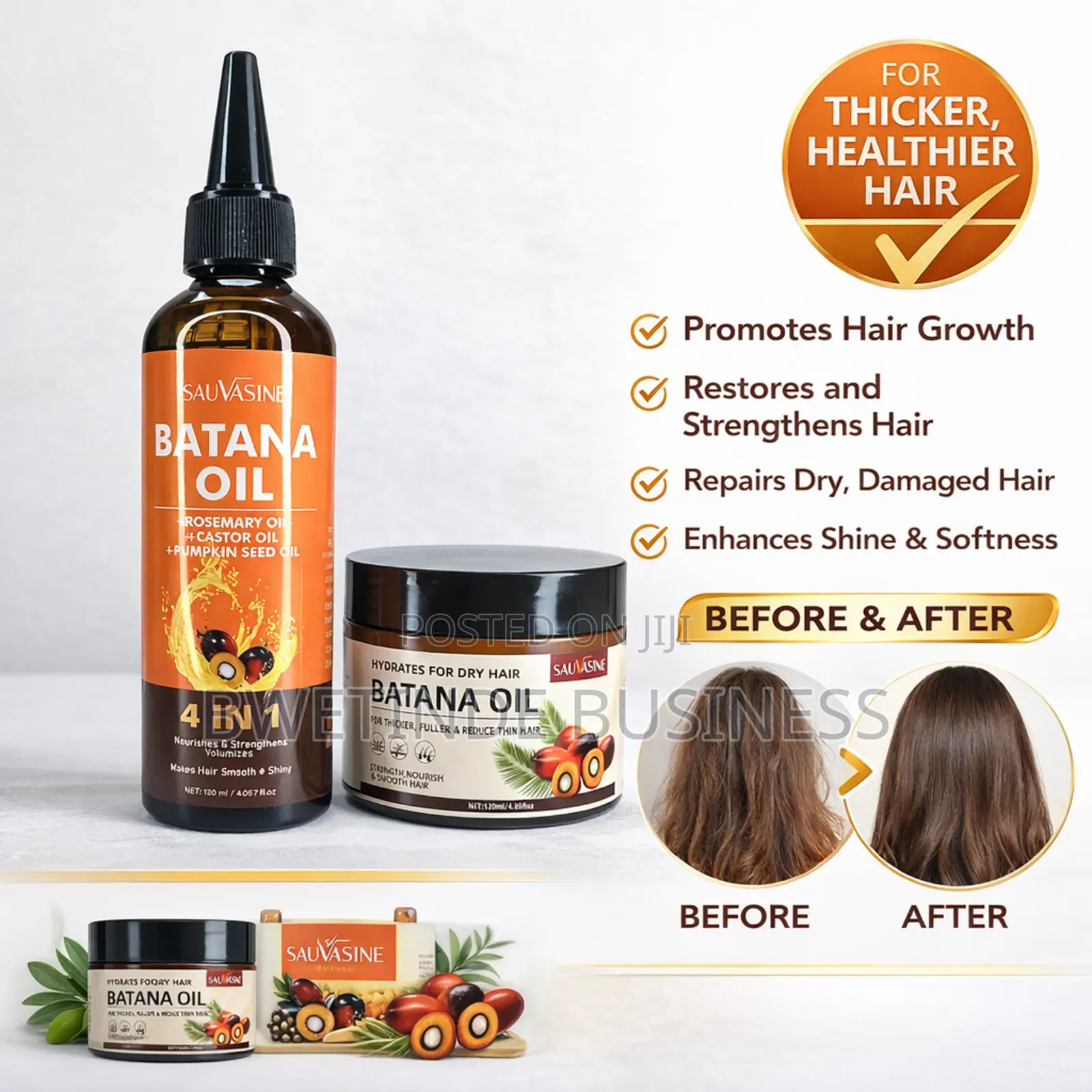 Original Batana Oil 4-in-1 With Rosemary Castor – Hair Growth 120ml