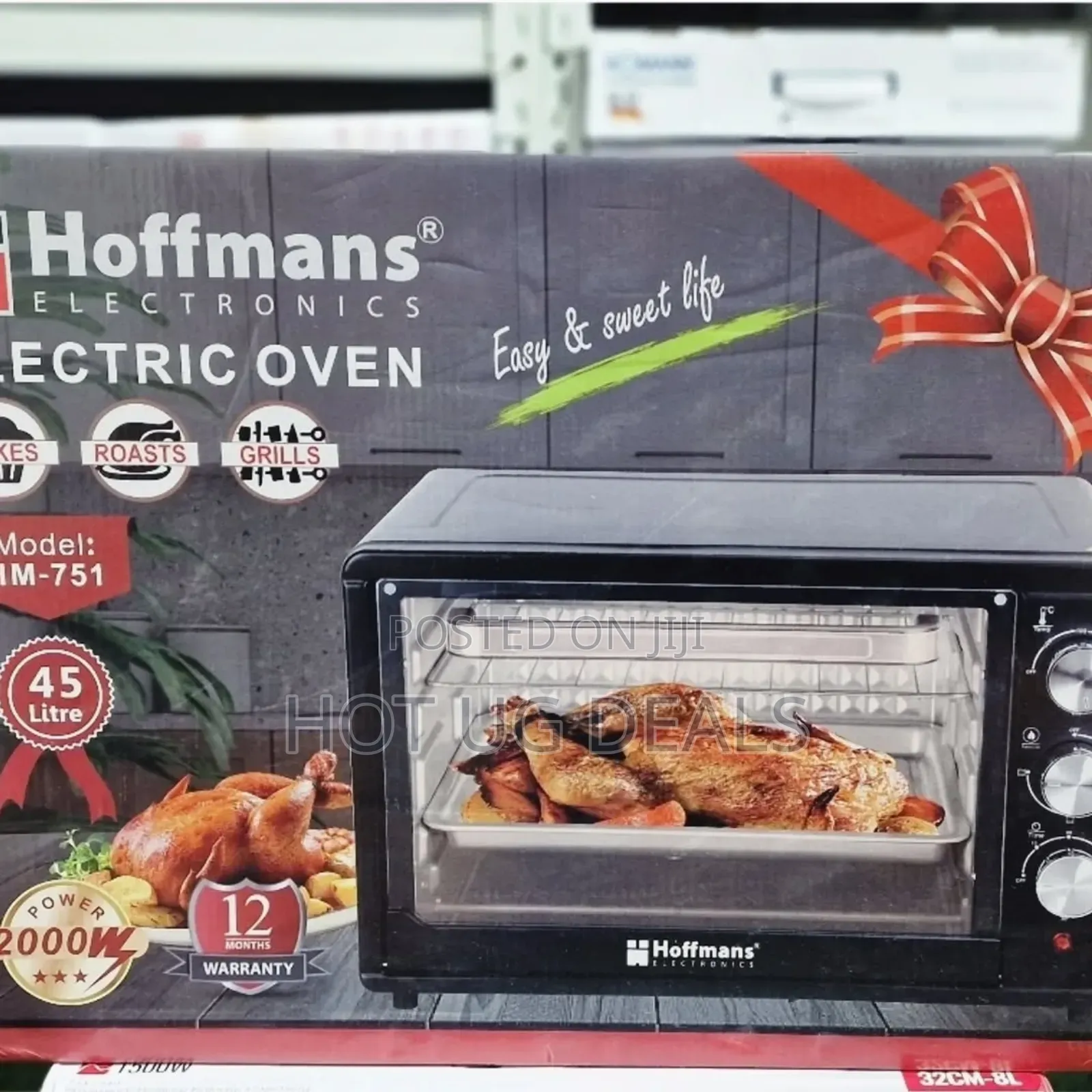 Hoffmans 45l/ 45 Liters Electric Oven With Rotisserie - Black