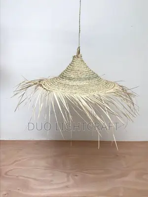 Elegant Palm Leaves Woven Lampshades – Natural Boho Lighting