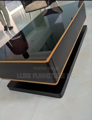 Black Centre Table/Glass Topped