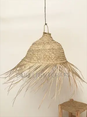 Elegant Palm Leaves Woven Lampshades – Natural Boho Lighting