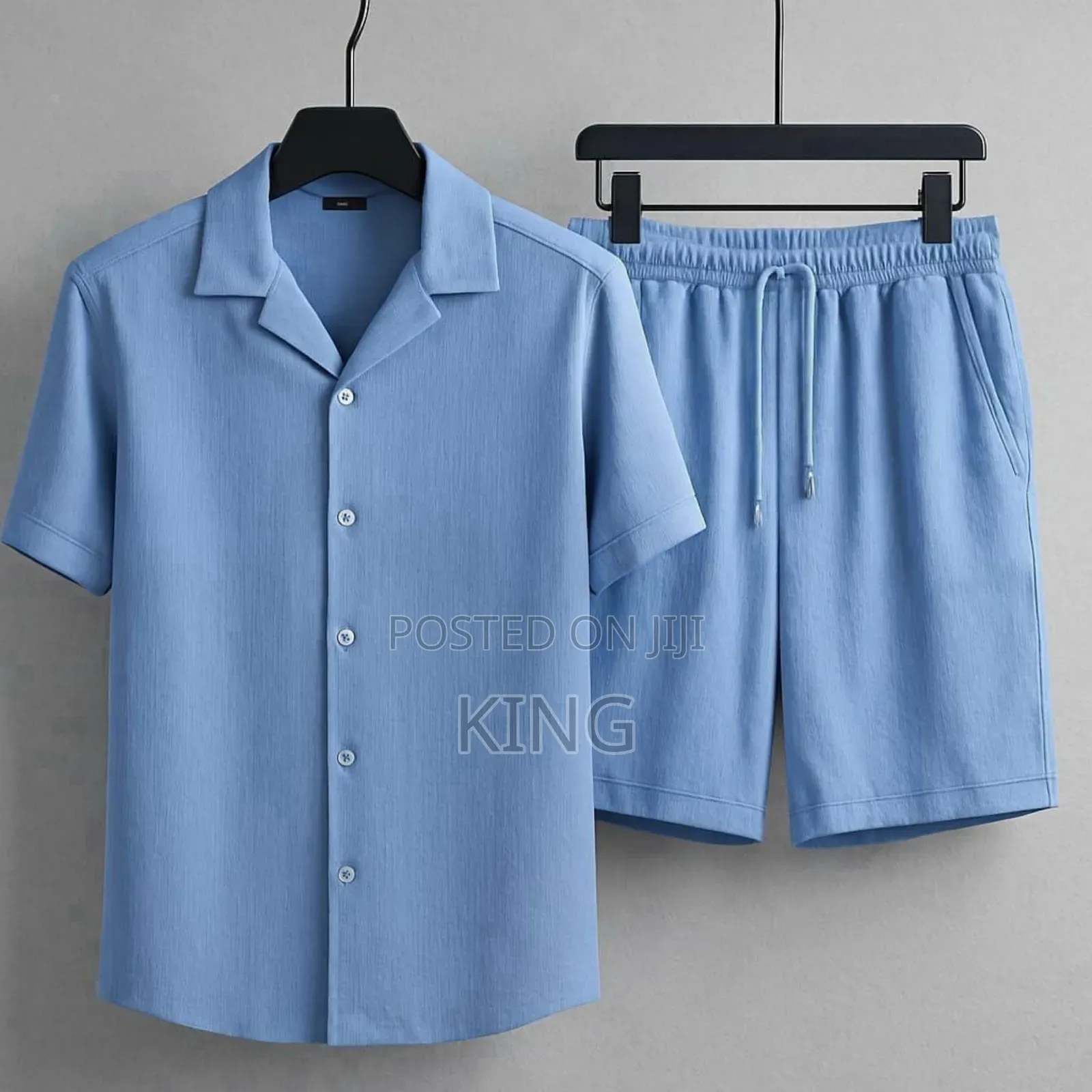 Cuban Collar Linen Shirt and Shorts Set,
