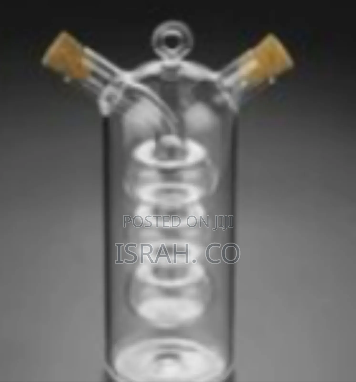 Decorative Dual Glass Oil Vinegar Cruet With Grape Insert