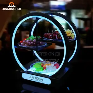 Led Lighted Metal Frame Serving Tray for Events Nightclubs