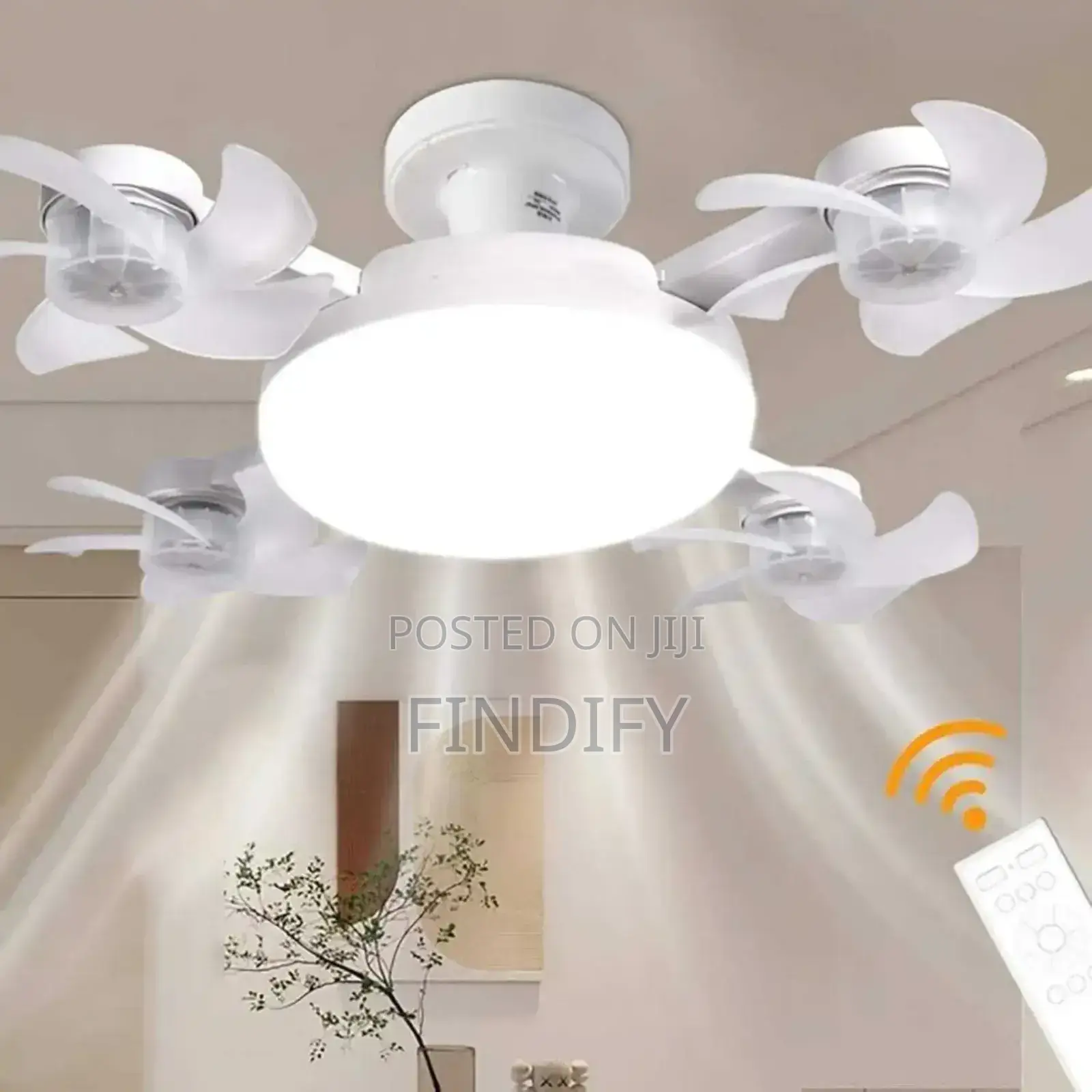 Led Ceiling Fan Light 3 Colors 5 Blades With Remote Control