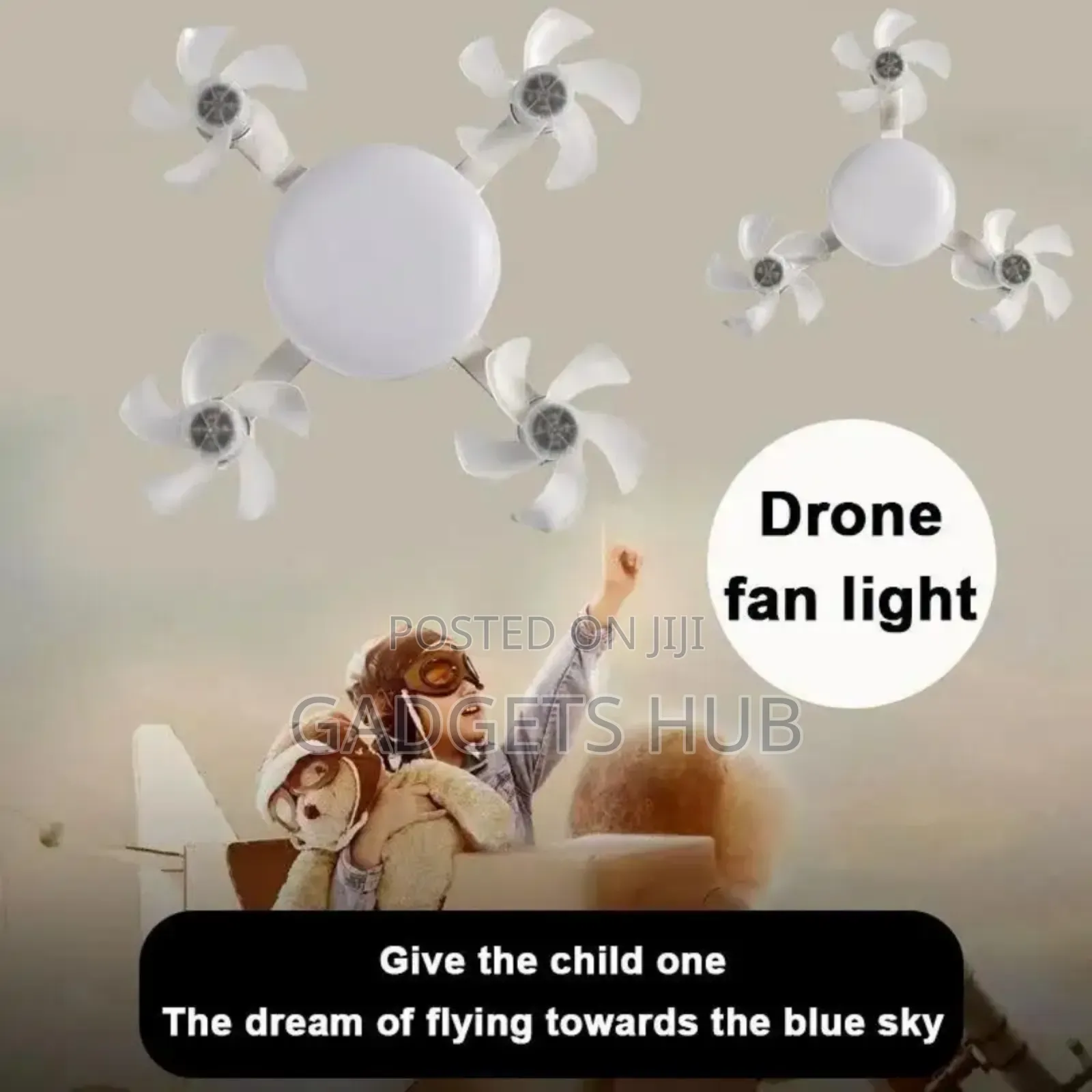 Led Ceiling Fan Light 3 Colors 5 Blades With Remote Control