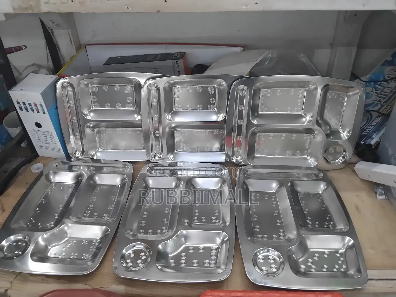 Square Partitioned Dinner Plates 6pcs
