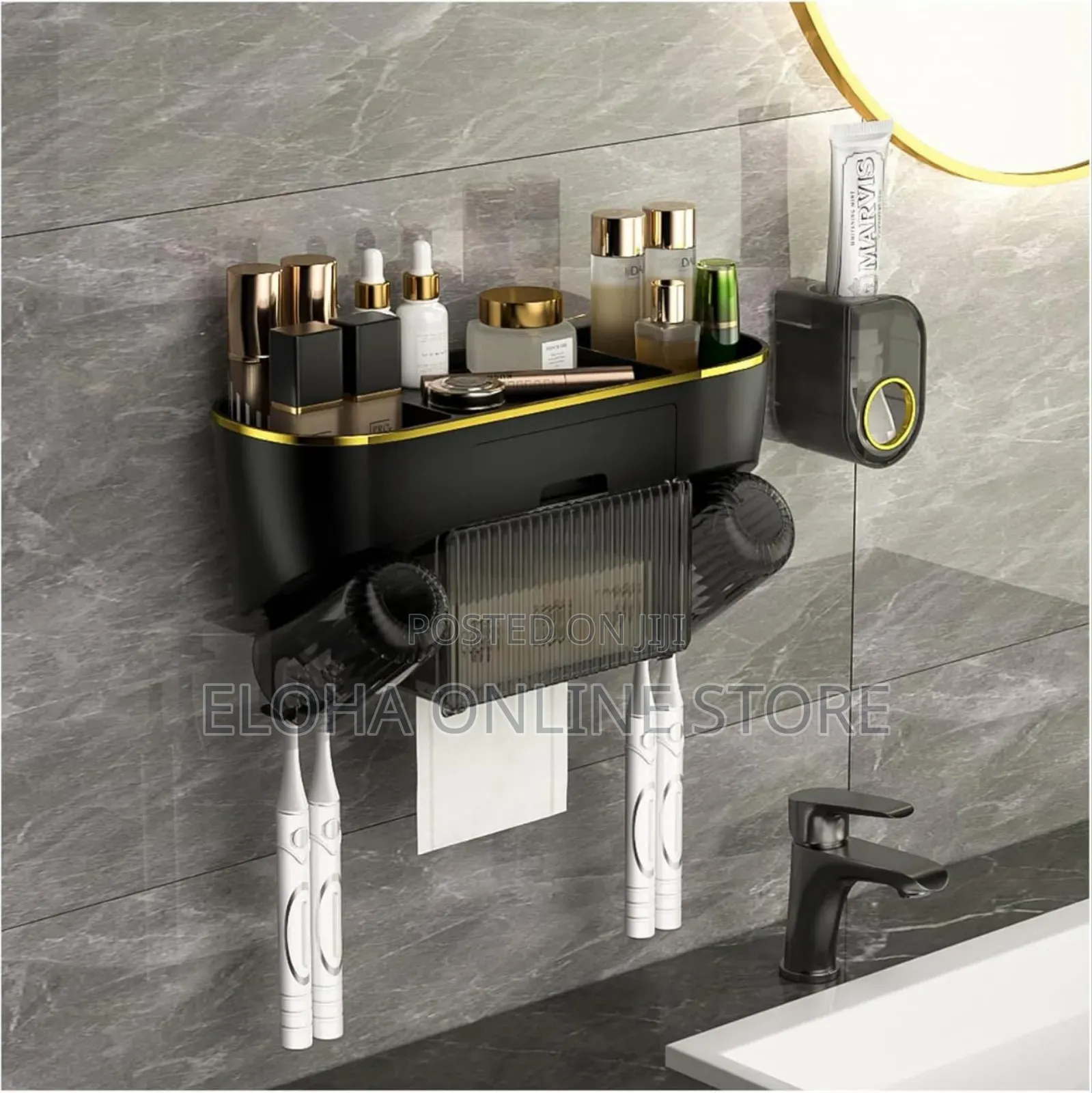 Unique Multifunctional Wall-Mounted Toothbrush Holder Organizer