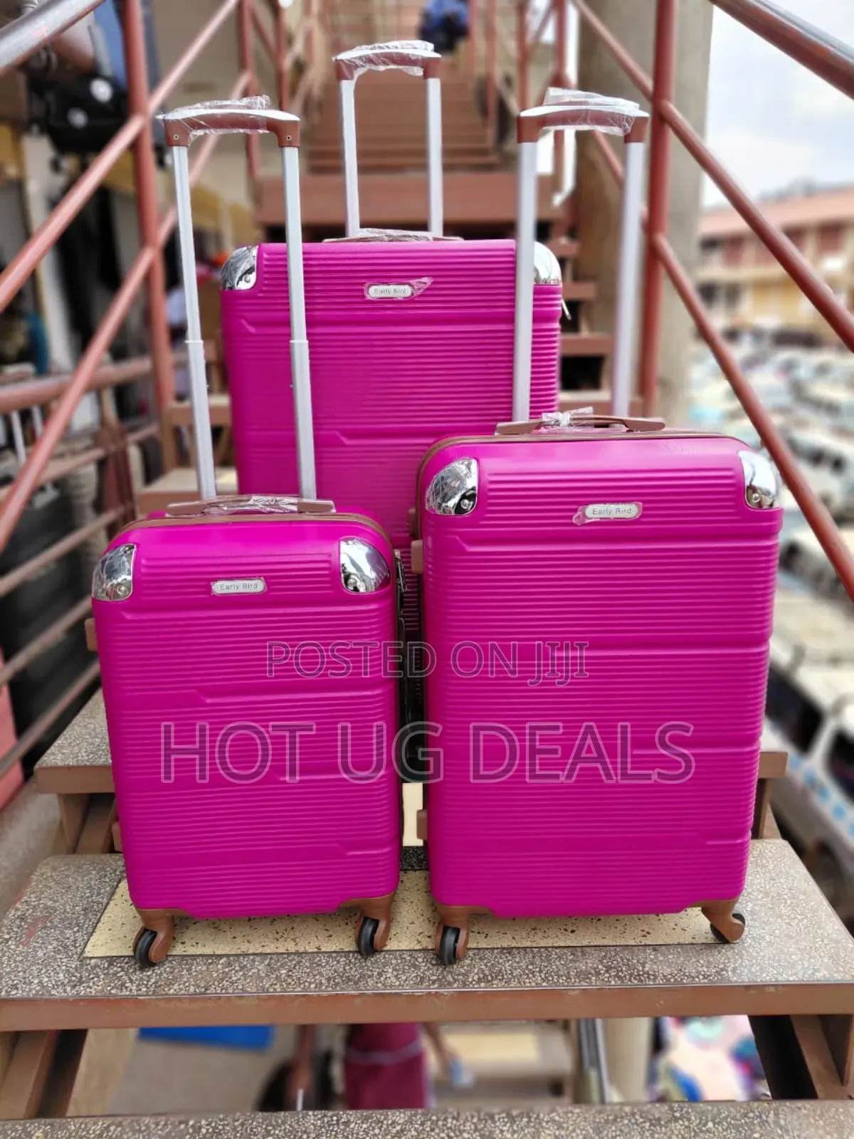 Set Of 3pcs Of Plastic Travel Suitcases - Multi Design