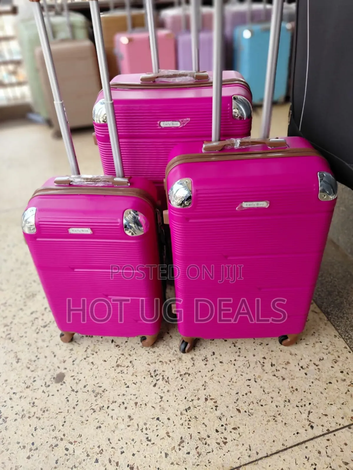 Set Of 3pcs Of Plastic Travel Suitcases - Multi Design