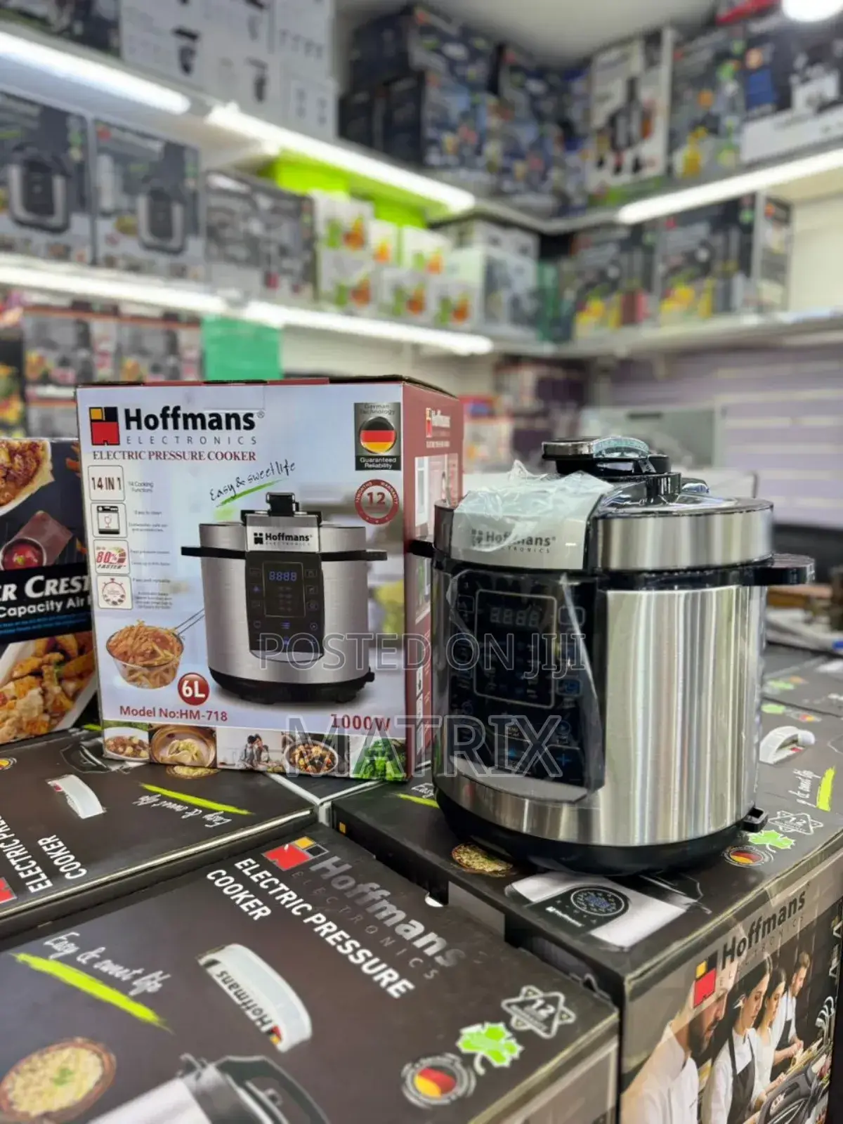 Hoffmans 4 In1 Electric Pressure Cooker 6l, Hm 718 - Silver