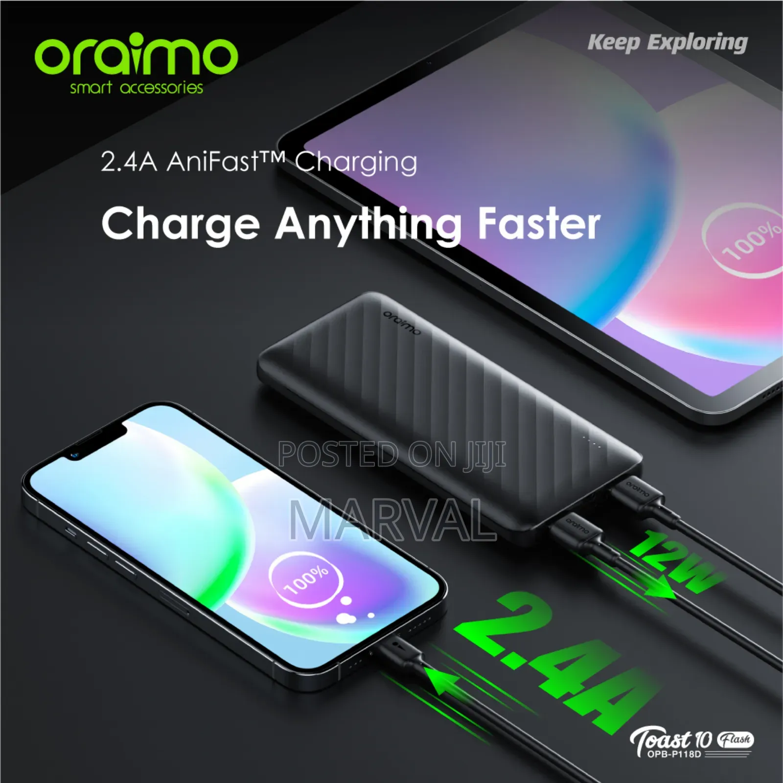 Oraimo Slice Link 10000mah Power Bank (Model Opb-P5101).