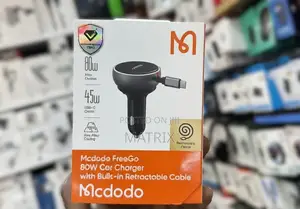 McDodo Cc-4850 Freego 80w Car Charger Built-in Cable Black