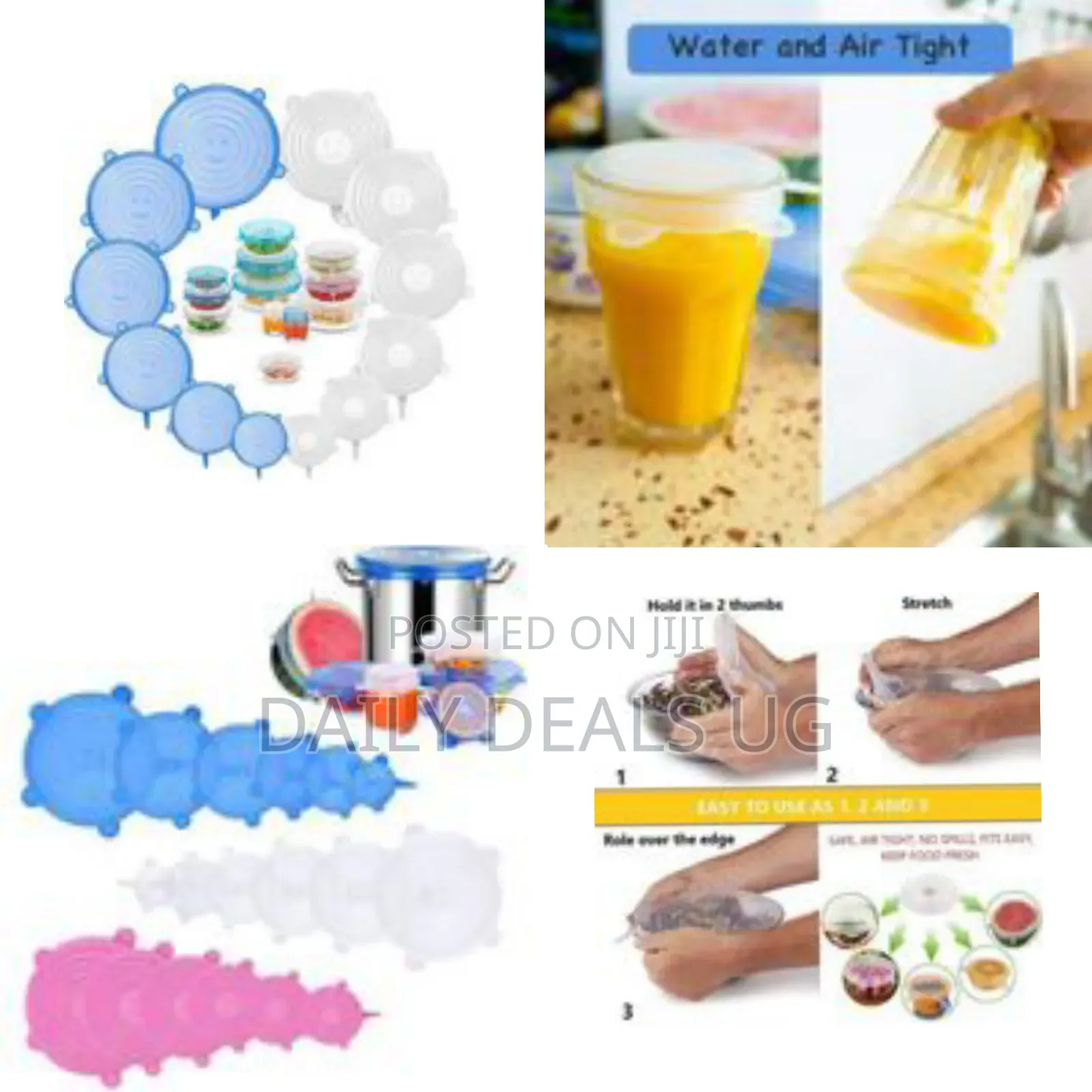 Reusable Silicone Food Storage Stretch Lids Set (6 Pieces) -Multicolor