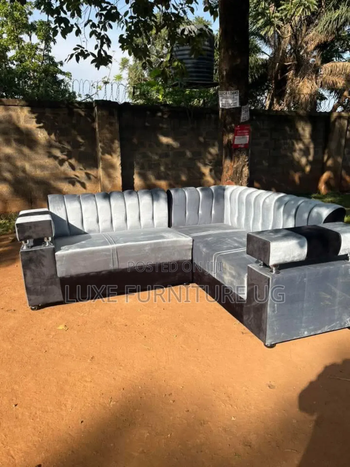 L Sofa Set/Gray Black