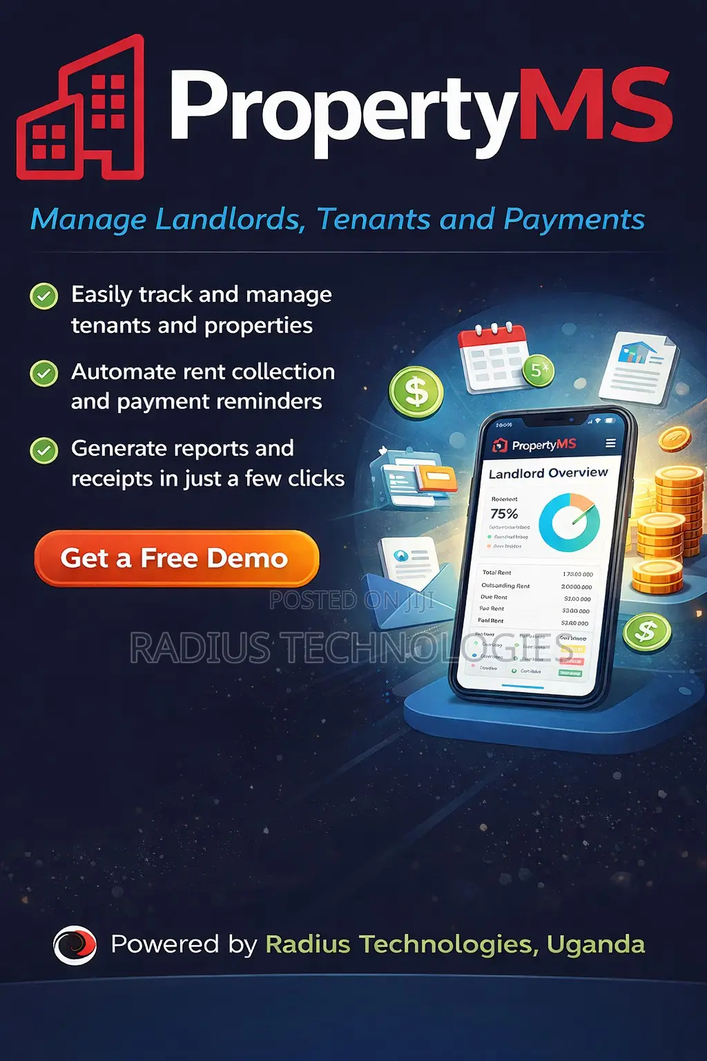 Radius Propertyms – Manage Landlords, Tenants Payments With Ease
