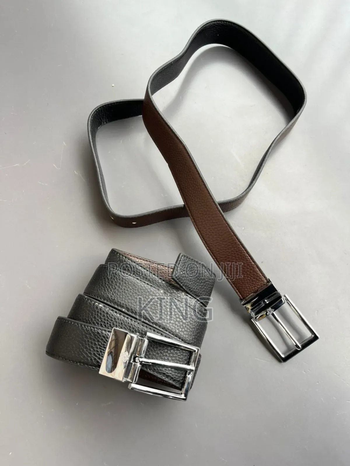 Reversible Men's Leather Belt. Switch Black and Brown