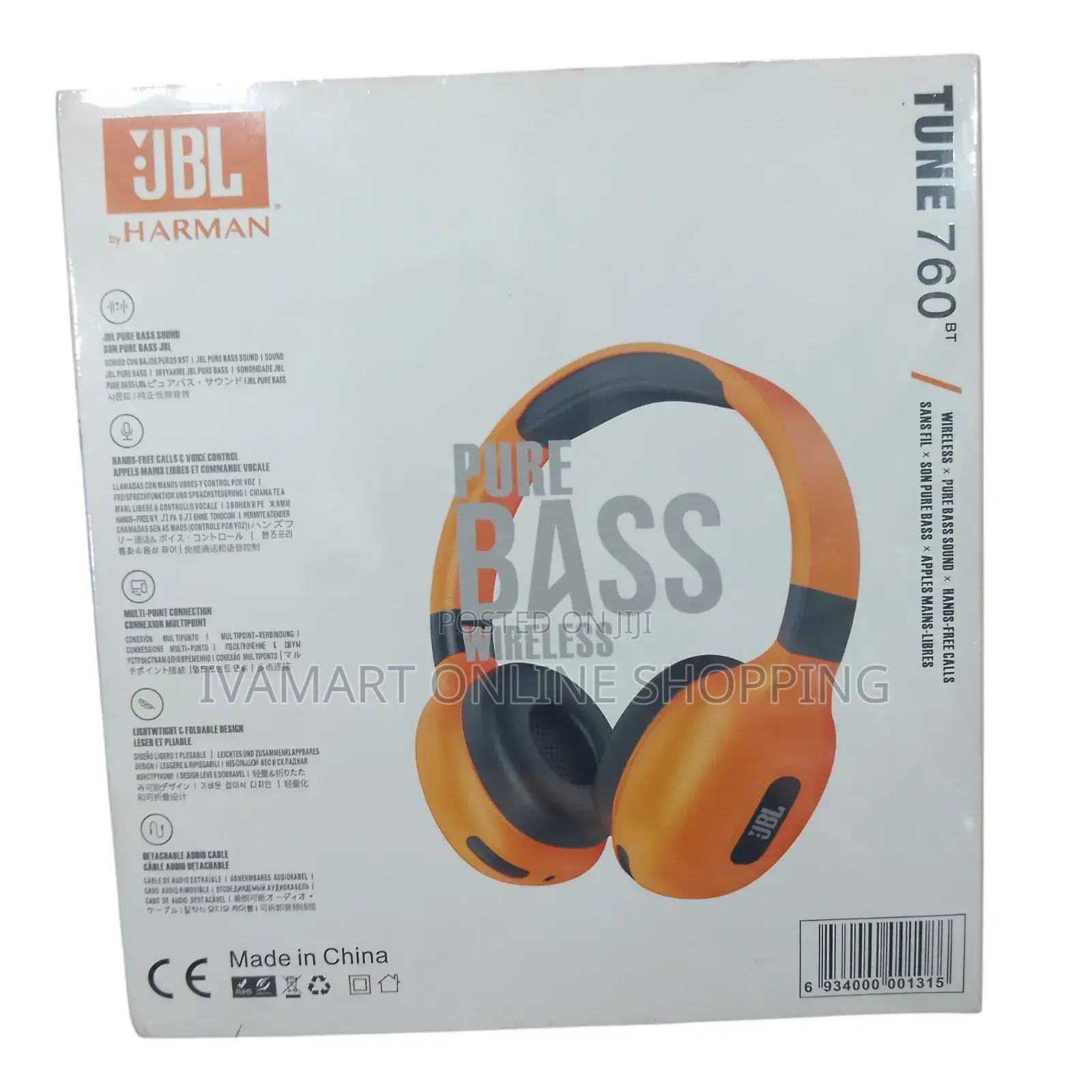JBL Tune 760bt Pure Bass Wireless Headphones – Deep Bass.