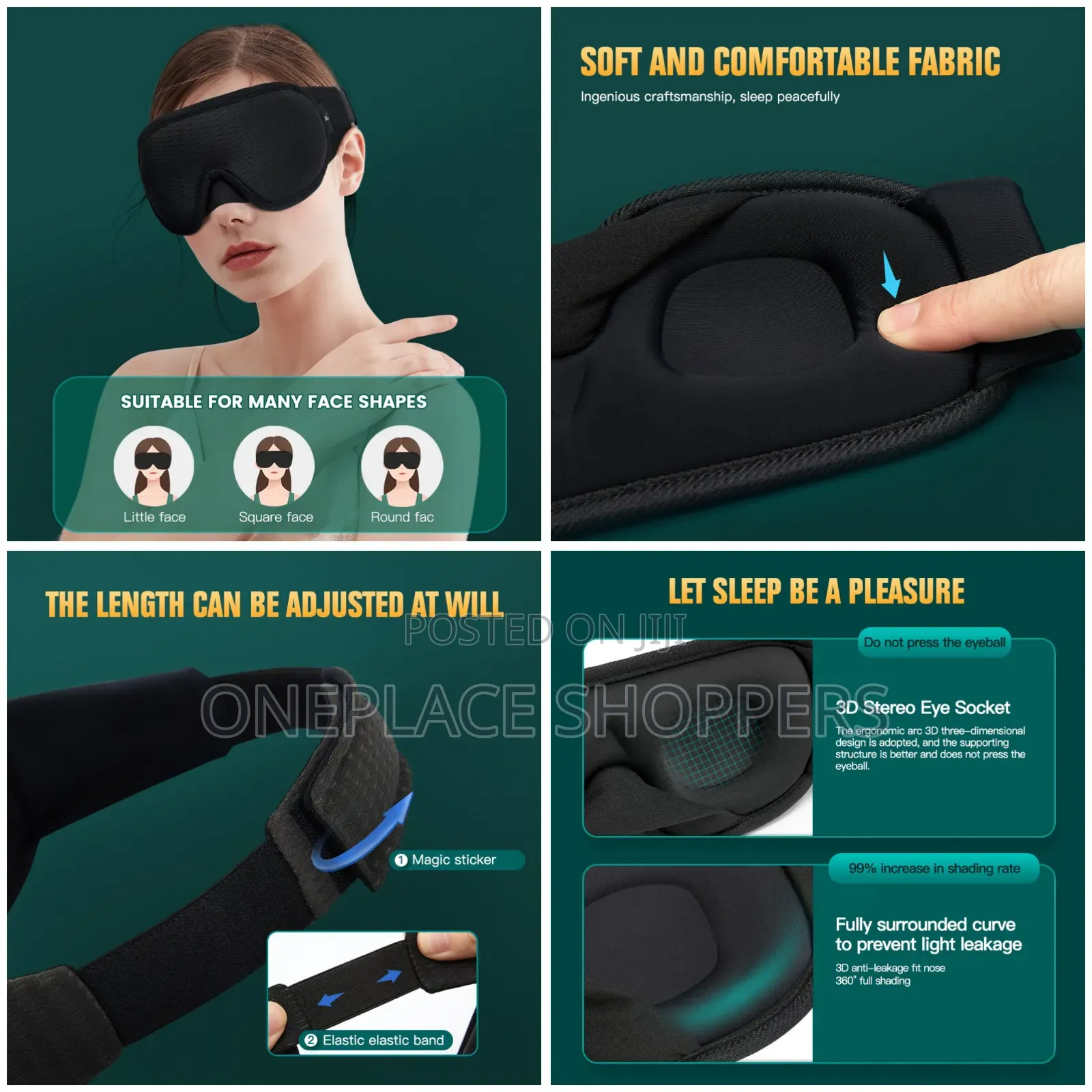 3d Mask For Sleep Eye Mask Lights Blockout Soft Padded Sleeping Fabric