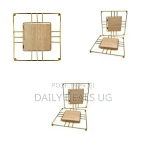 Modern Metal and Wood Trivets / Coasters (Set of 2) - Multicolor