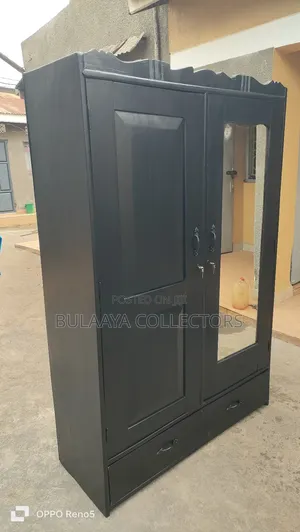 Black Wooden Wardrobe or Closet Cabinet.