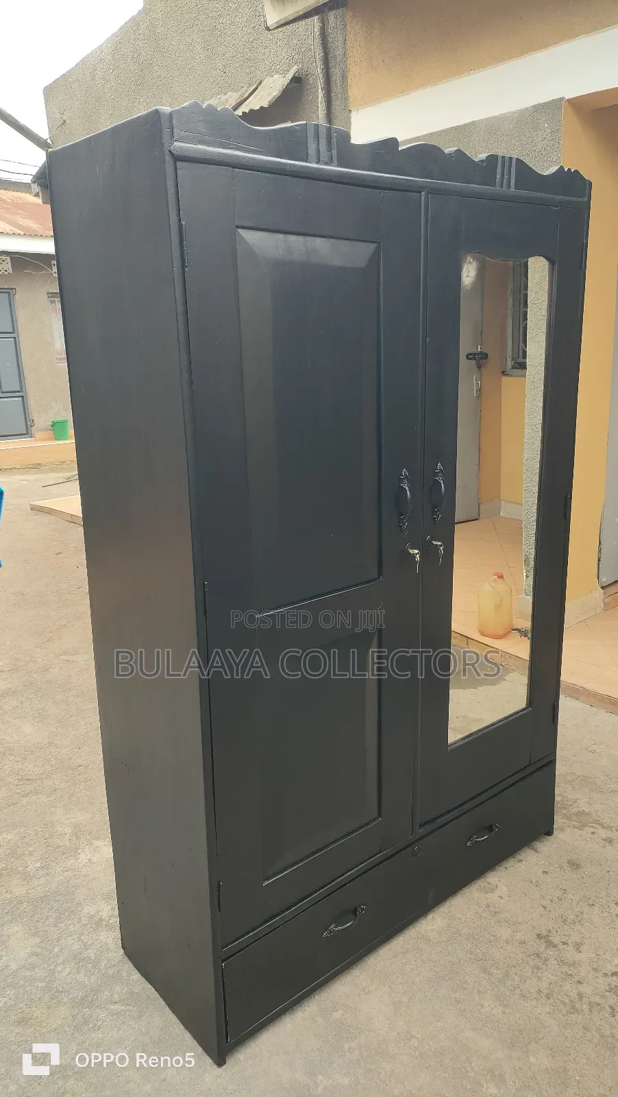 Black Wooden Wardrobe or Closet Cabinet.