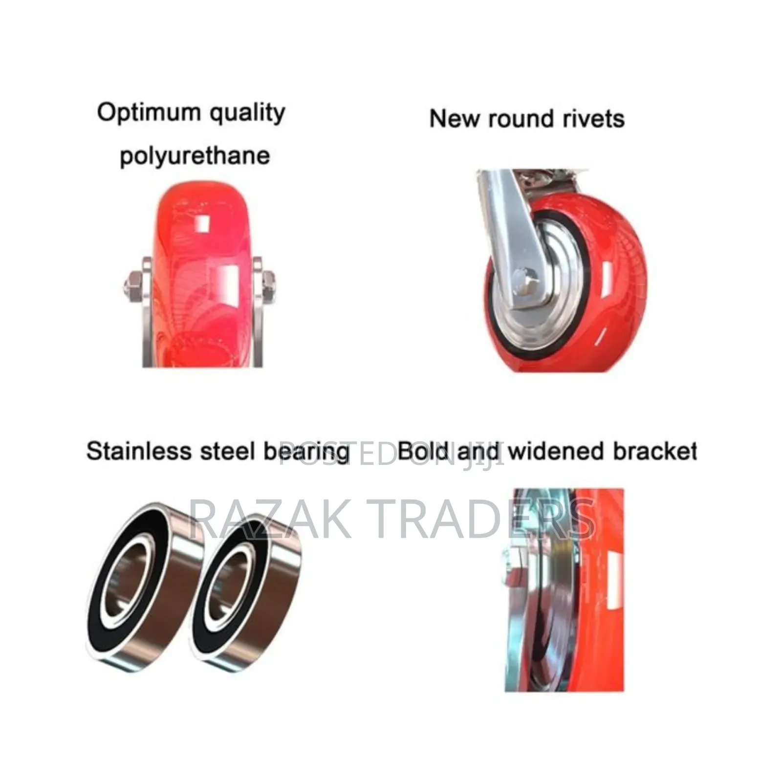 4pcs Castor Wheel for Furniture,Trolley Swivel Caster Wheels, 50mm