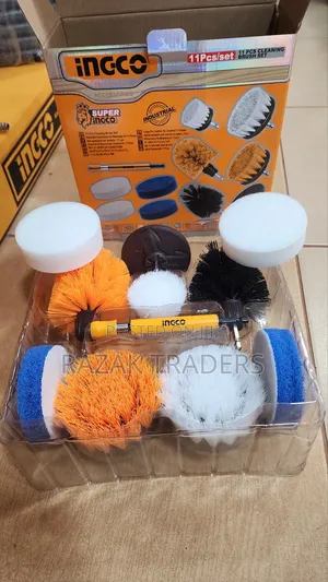 Ingco 11 PCS Cleaning Brush Set With 1/4 Inch (6.35) for Drill Machine