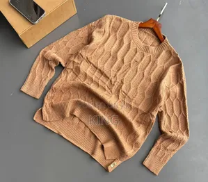 Honeycomb Cable-Knit Crew Neck Sweaters,