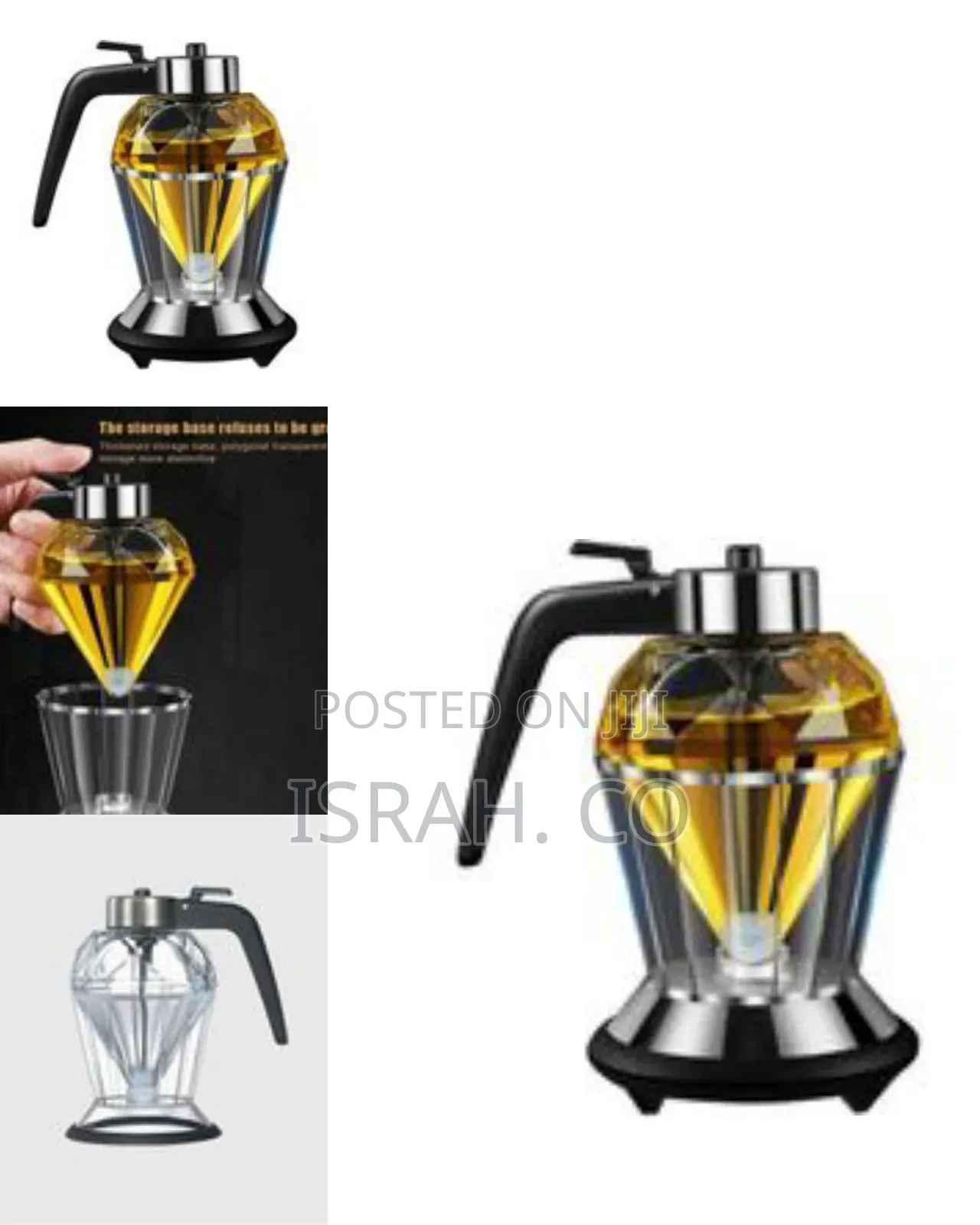 Elegant Multifaceted Oil Vinegar Dispenser - Transparent