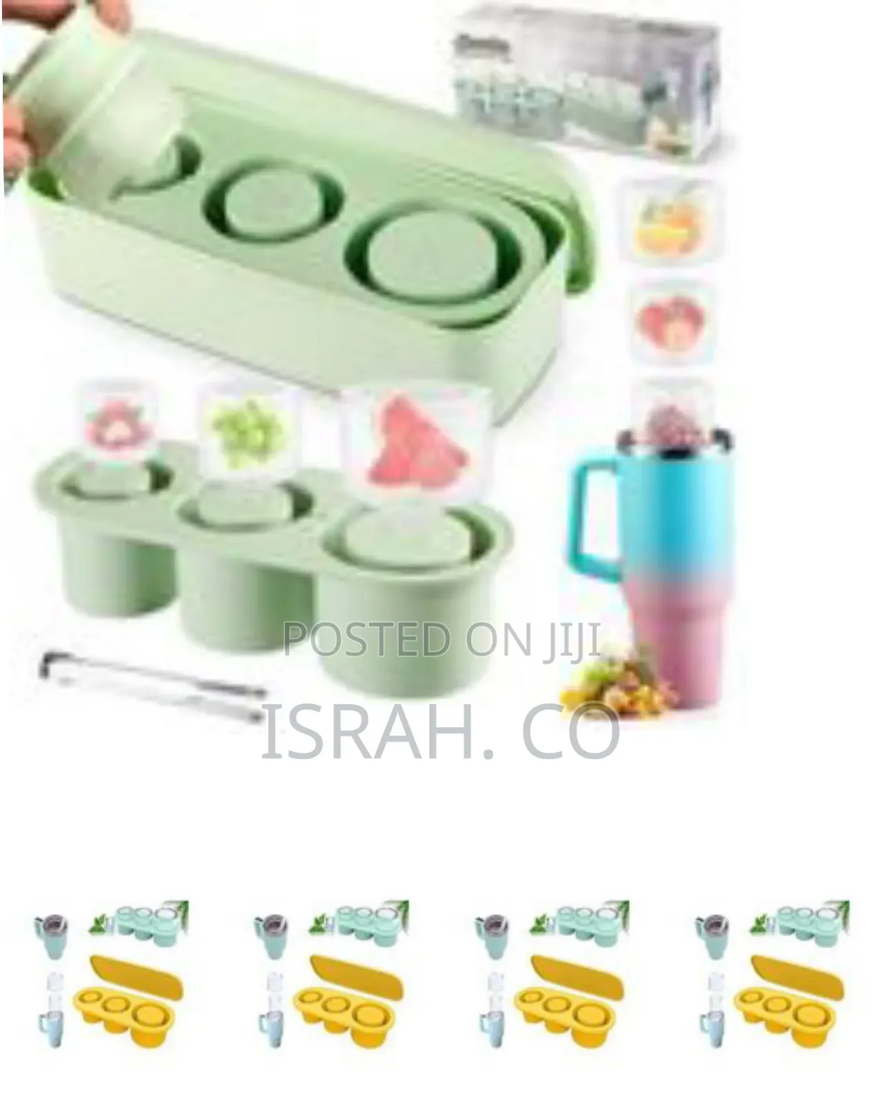 Reusable Silicone Ice Cube Tray for Tumbler Ice (Set of 3 Cylinders)