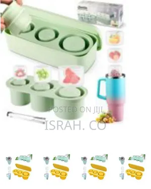 Reusable Silicone Ice Cube Tray for Tumbler Ice (Set of 3 Cylinders)