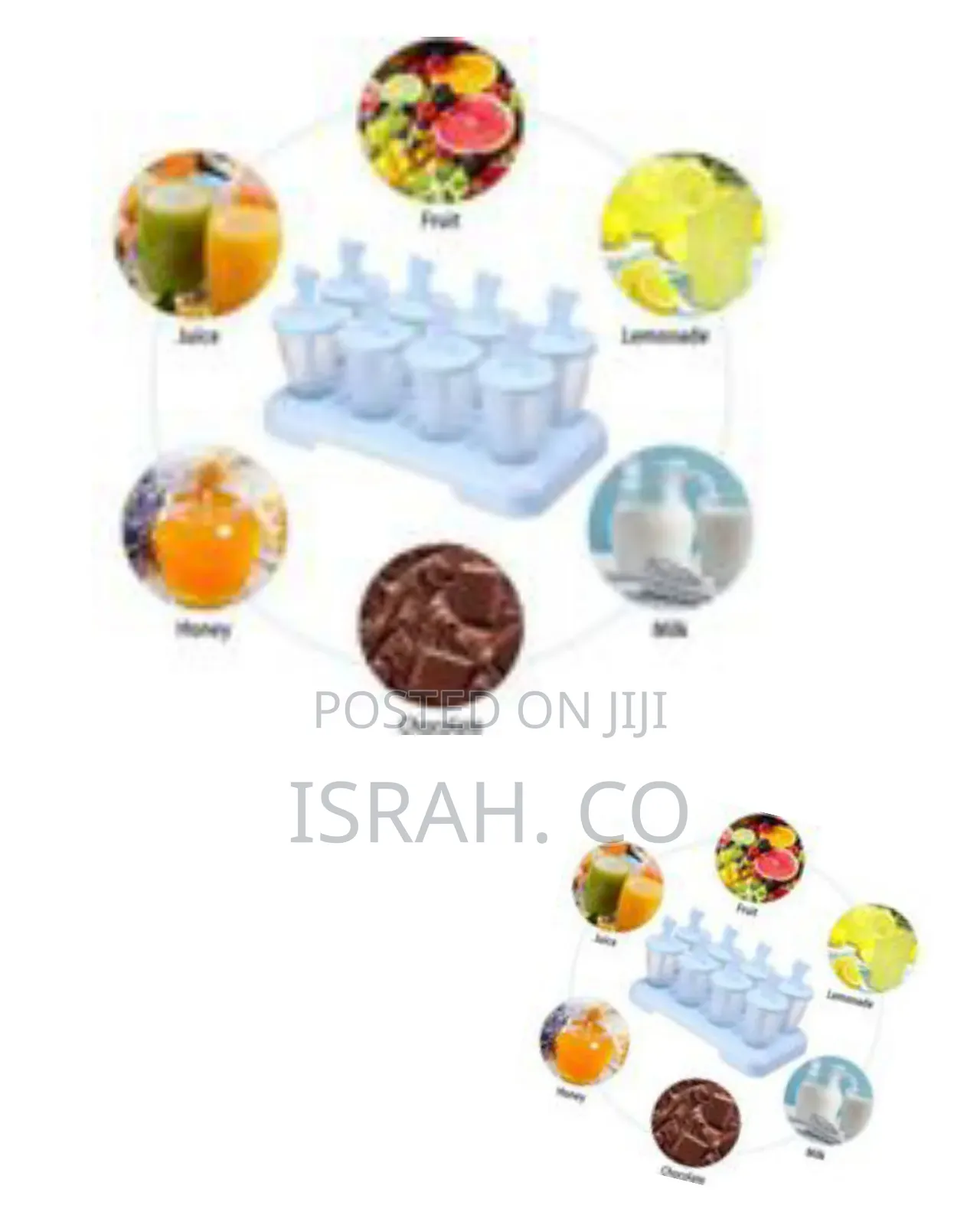 Set of 8 Reusable Popsicle Molds With Fun Giraffe Handlesand Drip Tray